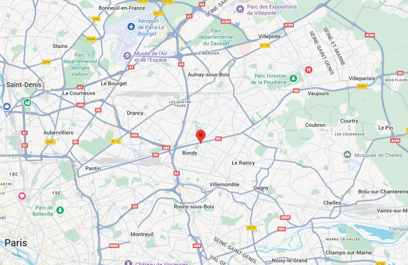 Carte localisation siège RN3 Épave Les Pavillons-sous-Bois Seine-Saint-Denis